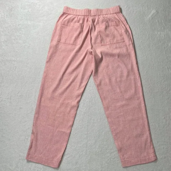 Lou & Grey Crosshatch Soft Stretch Linen Blend Pants Womens M - Picture 4 of 13